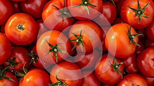 Vibrant and Captivating: A Stunning Aerial View of Luscious Red Tomatoes Creating a Mesmerizing Patt photo