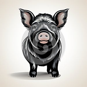 Vibrant Caricatures: The Black Pig In Avacadopunk Style