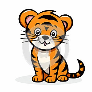 Vibrant Cartoon Tiger Illustration: Liam Gillick-inspired Artwork photo