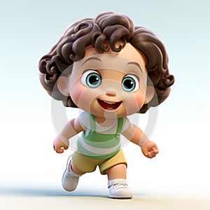 Vibrant Cartoonish Kid Character 3dmax File For Render Illustration