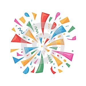 Celebration confetti explosion design on transparent background AI Generated