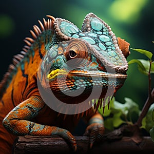 Vibrant Chameleon Artwork In Zbrush Style