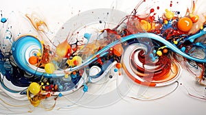 Vibrant Chaos: Abstract Artwork with Intricate Patterns