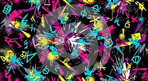 Neon Graffiti Explosion