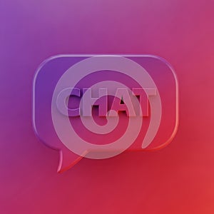 Vibrant chat bubble on gradient background isolated on transparent background