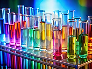 Vibrant Chemical Solutions in a Modern Laboratory Setting A Stunning Visual Exploration of Chemistry Experiments