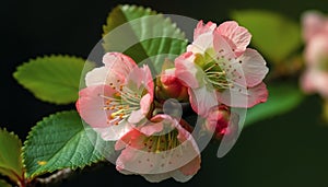 Vibrant cherry blossom bouquet, fragility in nature generated by AI