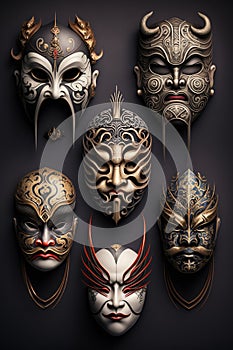 Vibrant Chinese Opera Masks on Display