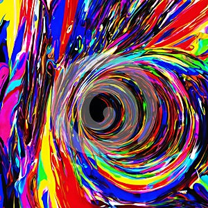 Vibrant Chromatic Vortex, A Whirlpool of Psychedelic Hues and Motion.