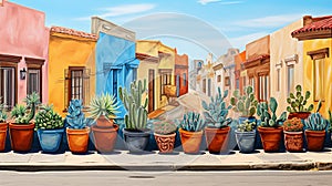 Vibrant Cinco de Mayo Street Art: Colorful Murals & Geometric Designs on Weathered Wall