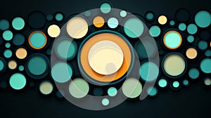 Vibrant Circles in Harmony An Eye-Catching Abstract Background with Decorative Ringscape Design