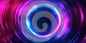 Vibrant circular light patterns in blue and pink hues creating a dynamic visual effect