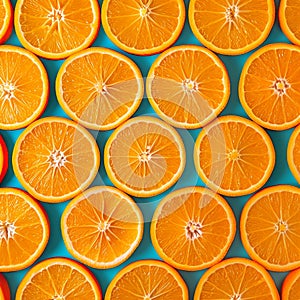 Vibrant citrus backdrop Background filled with slices of juicy oranges
