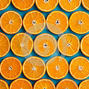 Vibrant citrus backdrop Background filled with slices of juicy oranges