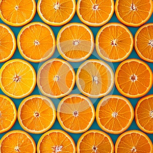 Vibrant citrus backdrop Background filled with slices of juicy oranges