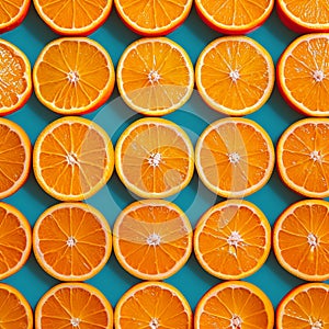 Vibrant citrus backdrop Background filled with slices of juicy oranges