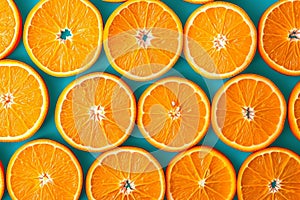 Vibrant citrus backdrop Background filled with slices of juicy oranges