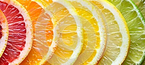 Vibrant citrus palette showcasing a colorful assortment of various citrus fruits