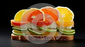 Vibrant Citrus Slice Sandwich: A Symmetrical Composition