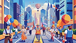 Vibrant City Parade Celebration with Diverse Participants