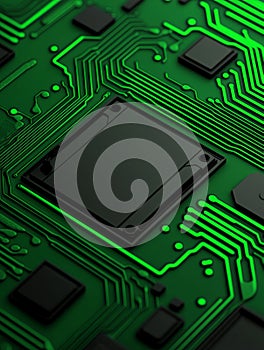 Green Circuit Board with Energy Pathways and Forming Patterns in Technology Design