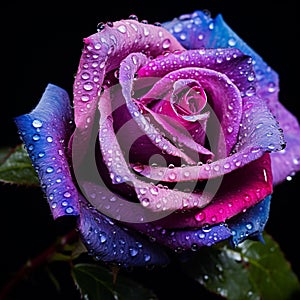 Vibrant Close-Up of a Luxuriously Colored Velvet Rose