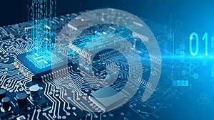 AI Processor and Digital Data Flow on Circuit Board