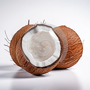 Vibrant Coconut: Uhd Image With Textured Dark Brown And White Colors photo