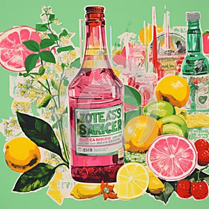 Vibrant Collage Advertisement For Arnold Palmer Bottle