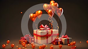 A vibrant collection of balloons soaring high in the sky, adding joy and excitement to a special occasion, Happy birthday, gift