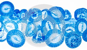 Abstract Blue Cellular Forms on White Background