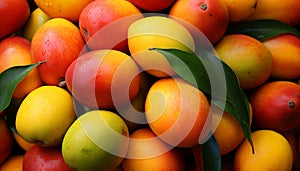 A vibrant collection of juicy, ripe fruits in nature colors generated by AI