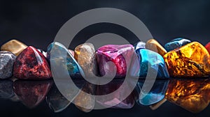 Vibrant Collection of Polished Multicolored Gemstones photo