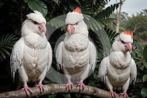 Vibrant Collection of Wild Cockatoos.AI Generated