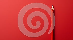 Vibrant Color-blocking: Red Pencil On Solid Background