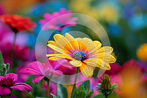 vibrant color concept. colors of rainbow. bright colorful multicolored gerbera flowers. Bunch of multi coloured gerberas. Bright