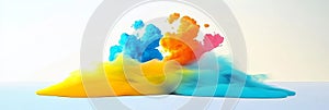 Vibrant Color Explosion Abstract image of colorful paint or ink clouds exploding and mixing creating a dynamic and vibrant