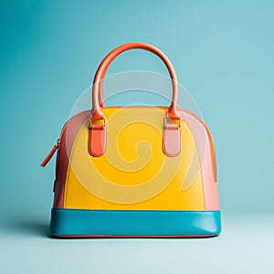 Vibrant Color Gradient Handbag On Blue Background