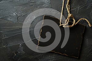 Vibrant Color Image of Blacksign with String and Inscription