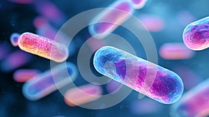 Colorful Abstract Representation of Bacteria in Microbial Environment