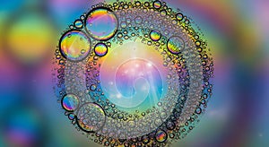 Colorful bubbles abstract iridescent pattern