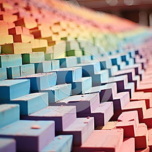 Vibrant colorful chalks stacked together, essential art supplies for creative projects