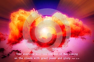 Vibrant Colorful Cloud with Bible Passage Encouragement