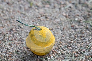 Vibrant colorful display of yellow smoke bombs celebrating independence day with textured background 4th of July . Shows