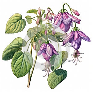 Vibrant and colorful flower, with purple petals. It is surrounded by green leaves and stems, giving it an overall lush