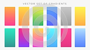 Vibrant colorful gradients swatches set