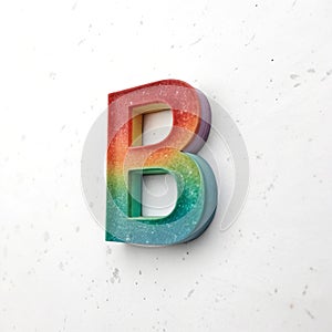 Colorful letter \'B\' isolated on white background photo