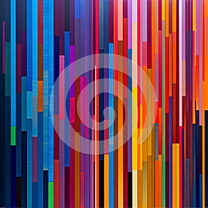 Vibrant Colorful Linear Stripes: Futuristic Fragmentation And Dynamic Cityscapes