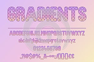 Vibrant Colorful Typeface Design. Elegant Font Set