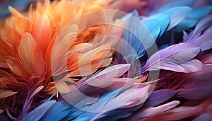 Vibrant colors, abstract shapes, nature elegance in a peacock feather generated by AI